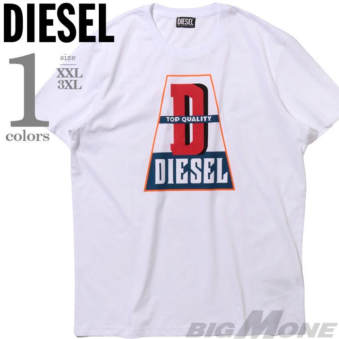 大きいサイズ メンズ DIESEL ディーゼル プリント 半袖 Tシャツ 直輸入品 a10376-0grai