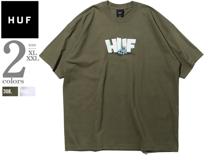 大きいサイズ メンズ HUF ハフ プリント 半袖 Tシャツ USA直輸入