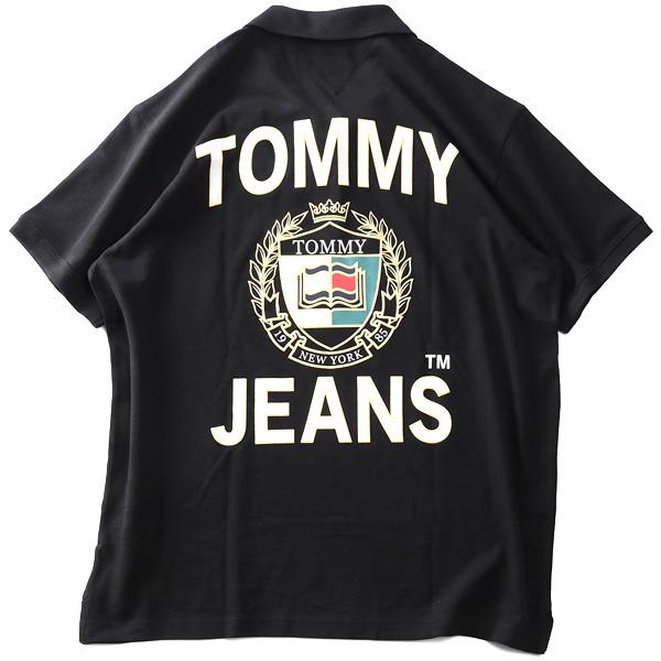 大きいサイズ メンズ TOMMY JEANS トミージーンズ 鹿の子 ロゴデザイン 半袖 ポロシャツ USA直輸入 dm0dm16223