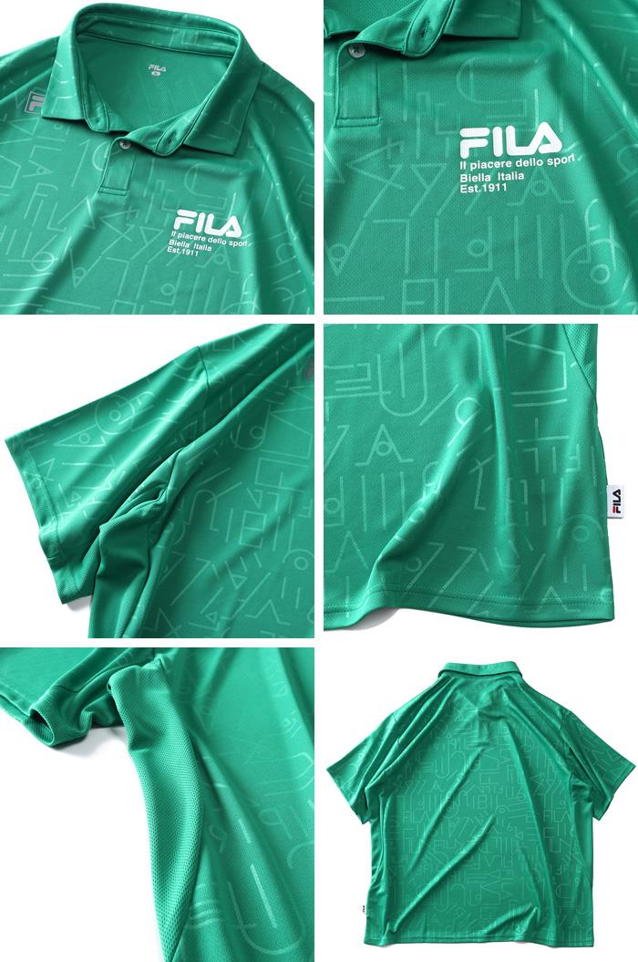 大きいサイズ メンズ FILA フィラ ハニカムメッシュ エンボス 半袖 ポロシャツ 吸水速乾 再帰反射 fm6518