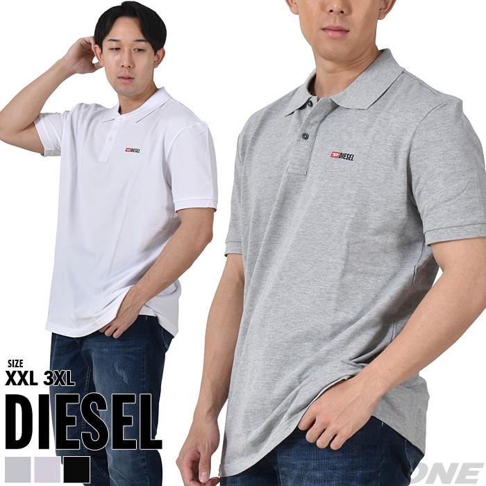 大きいサイズ メンズ DIESEL ディーゼル プリント 半袖 ポロシャツ T-SMITH-DIV POLO 直輸入品 a04087-0jmad