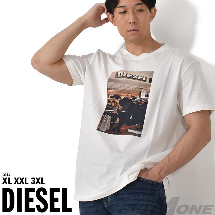 大きいサイズ メンズ DIESEL ディーゼル プリント 半袖 Tシャツ T-DIEGOR-G8 直輸入品 a08672-0cjac