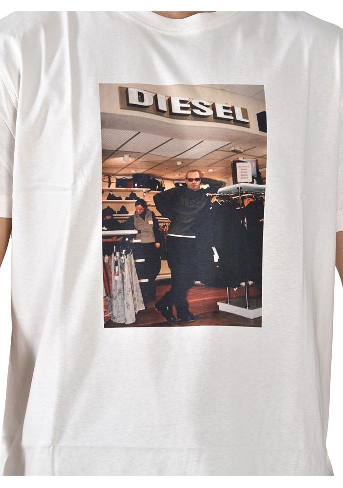 大きいサイズ メンズ DIESEL ディーゼル プリント 半袖 Tシャツ T-DIEGOR-G8 直輸入品 a08672-0cjac