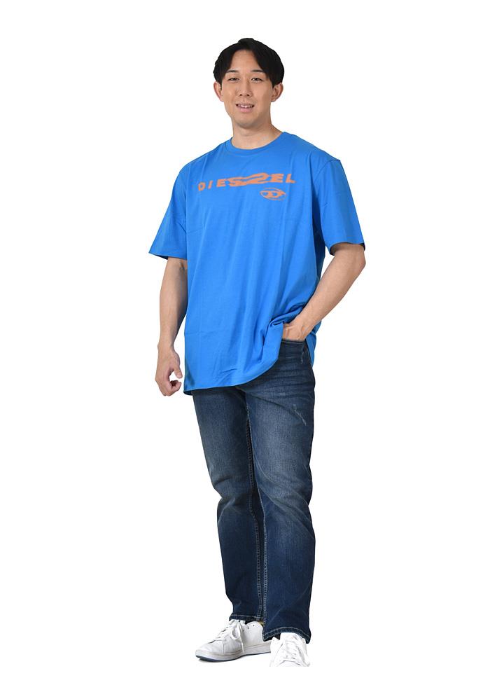 【bb0623】大きいサイズ メンズ DIESEL ディーゼル プリント 半袖 Tシャツ T-JUST-G9 直輸入品 a08673-0cjac