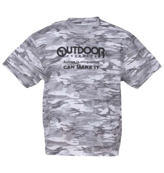 大きいサイズ メンズ OUTDOOR PRODUCTS DRYメッシュ カモフラ柄 半袖 Tシャツ グレー系 1258-3202-1 3L 4L 5L 6L 7L 8L