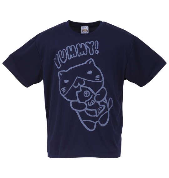 大きいサイズ メンズ NECOBUCHI-SAN DRY ハニカムメッシュ 半袖 Tシャツ ネイビー 1258-3216-1 3L 4L 5L 6L