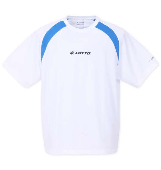 大きいサイズ メンズ LOTTO DRY メッシュ 半袖 Tシャツ ホワイト 1278-3515-1 3L 4L 5L 6L 7L 8L