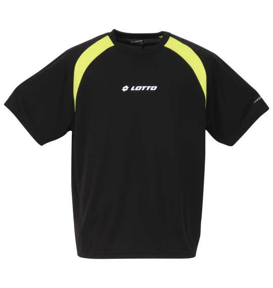 大きいサイズ メンズ LOTTO DRY メッシュ 半袖 Tシャツ ブラック 1278-3515-2 3L 4L 5L 6L 7L 8L