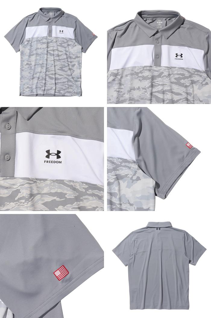 大きいサイズ メンズ UNDER ARMOUR アンダーアーマー 半袖 切替 ゴルフ ポロシャツ Freedom Playoff 3.0 Polo USA直輸入 1377373-035