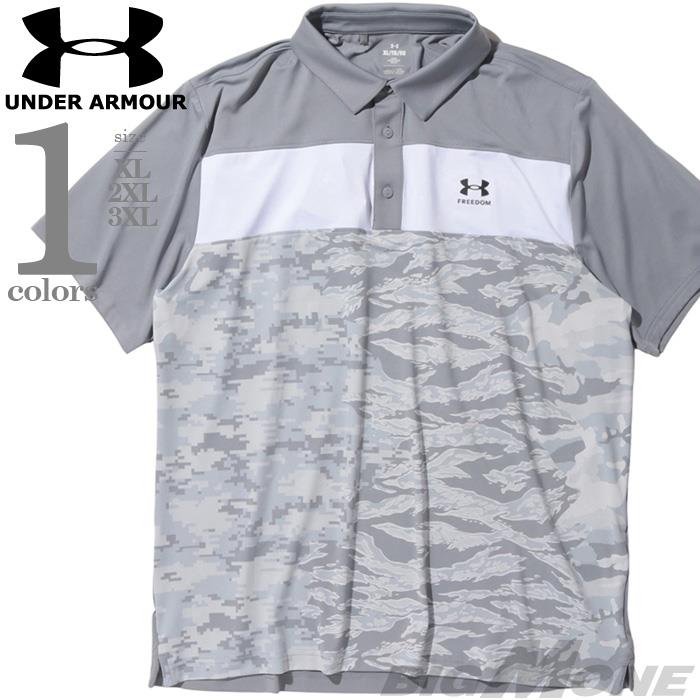 大きいサイズ メンズ UNDER ARMOUR アンダーアーマー 半袖 切替 ゴルフ ポロシャツ Freedom Playoff 3.0 Polo USA直輸入 1377373-035