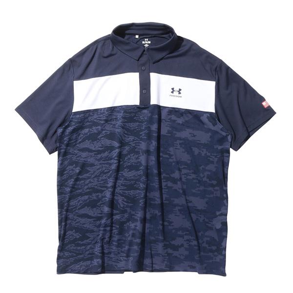 大きいサイズ メンズ UNDER ARMOUR アンダーアーマー 半袖 切替 ゴルフ ポロシャツ Freedom Playoff 3.0 Polo USA直輸入 1377373-410