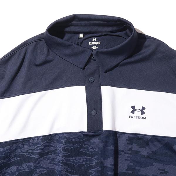 大きいサイズ メンズ UNDER ARMOUR アンダーアーマー 半袖 切替 ゴルフ ポロシャツ Freedom Playoff 3.0 Polo USA直輸入 1377373-410