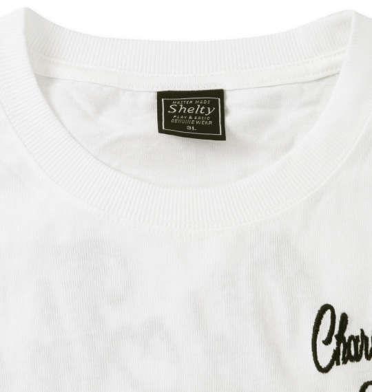大きいサイズ メンズ SHELTY 天竺ルード系刺繍 長袖 Tシャツ オフホワイト 1268-3300-1 3L 4L 5L 6L