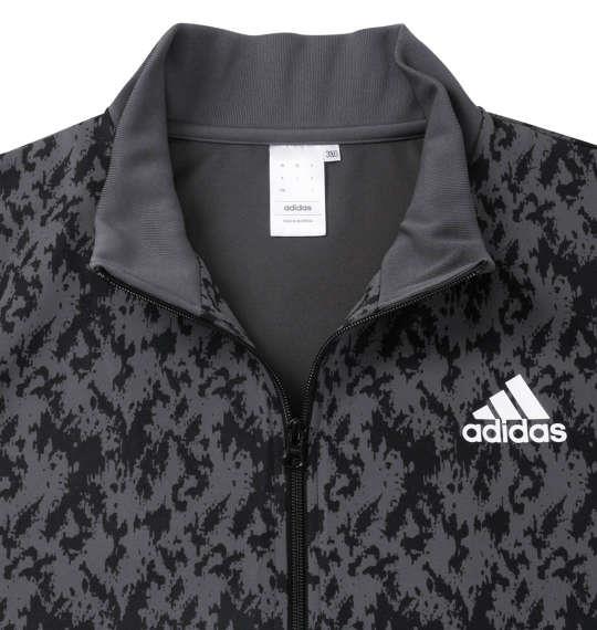 大きいサイズ メンズ adidas 総柄 ウォームアップ ジャケット カーボン 1276-3312-1 3XO 4XO 5XO 6XO 7XO 8XO