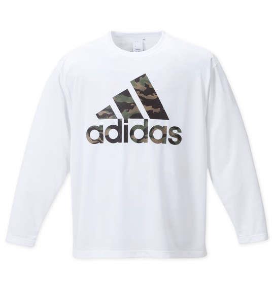 大きいサイズ メンズ adidas BOSカモ 長袖 Tシャツ ホワイト 1278-3300-1 3XO 4XO 5XO 6XO 7XO 8XO