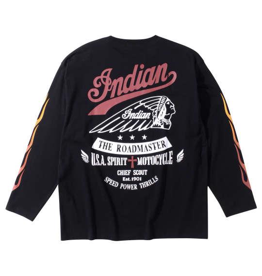 大きいサイズ メンズ INDIAN MOTOCYCLE 天竺プリント 長袖 Tシャツ ブラック 1278-3345-2 3L 4L 5L 6L