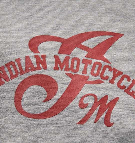 大きいサイズ メンズ INDIAN MOTOCYCLE 裏毛刺繍 & プリント フルジップ パーカー ミックスグレー 1278-3346-1 3L 4L 5L 6L