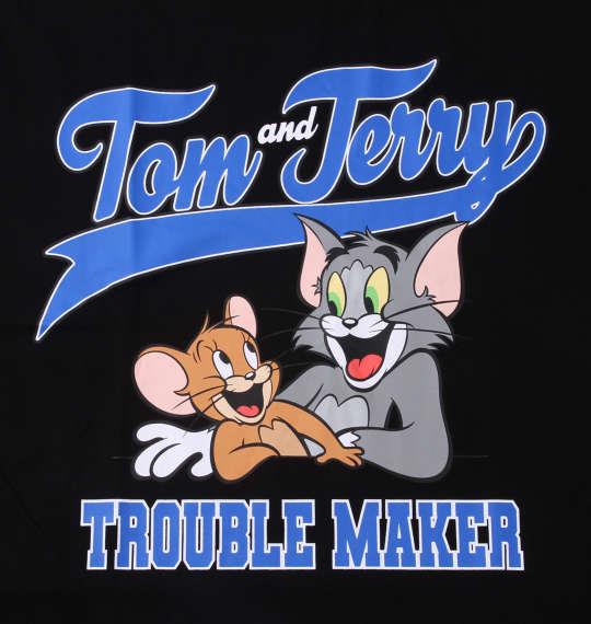 大きいサイズ メンズ TOM and JERRY 天竺プリント 長袖 Tシャツ ブラック 1278-3375-2 3L 4L 5L 6L