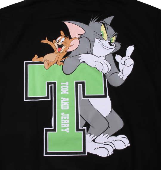 大きいサイズ メンズ TOM and JERRY 裏毛プリント プル パーカー ブラック 1278-3376-2 3L 4L 5L 6L