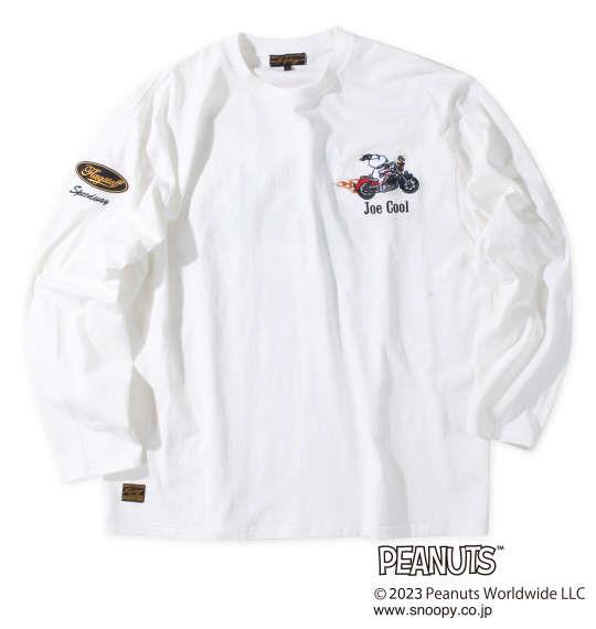 【max8】大きいサイズ メンズ FLAGSTAFF × PEANUTS スヌーピーコラボ 長袖 Tシャツ ホワイト 1278-3610-1 3L 4L 5L 6L 8L