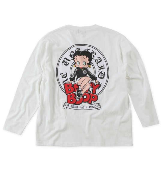 大きいサイズ メンズ BETTY BOOP 天竺プリント 長袖 Tシャツ オフホワイト 1278-3620-1 3L 4L 5L 6L