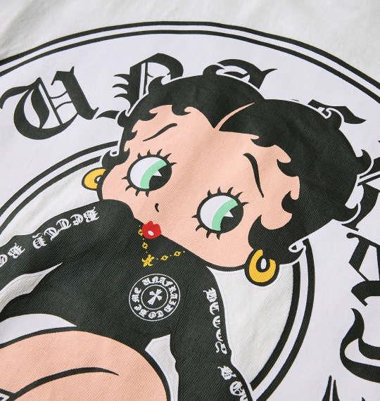 大きいサイズ メンズ BETTY BOOP 天竺プリント 長袖 Tシャツ オフホワイト 1278-3620-1 3L 4L 5L 6L