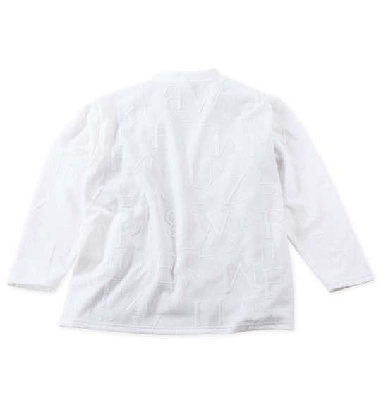 大きいサイズ メンズ BEAUMERE 膨れジャガード 長袖 カーディガン + 半袖 Tシャツ ホワイト × ブラック 1258-3330-1 3L 4L 5L 6L