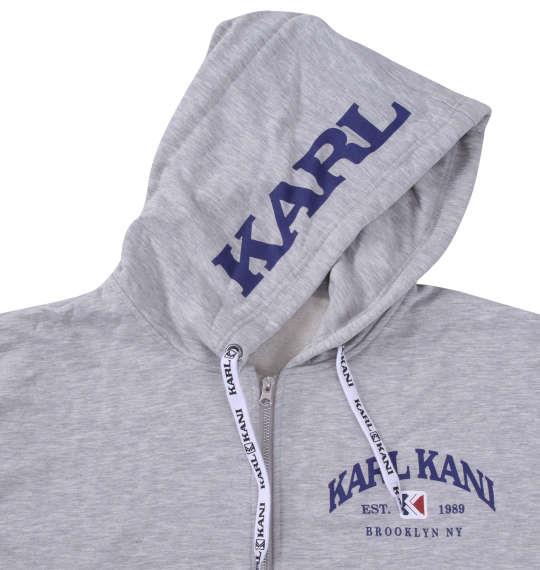 【max8】大きいサイズ メンズ KARL KANI 裏毛 フルジップ パーカー ミックスグレー 1278-3366-1 3L 4L 5L 6L 8L