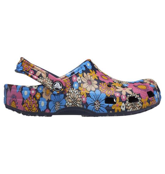 大きいサイズ メンズ crocs サンダル CLASSIC RETRO FLORAL CLOG ネイビー × マルチ 1240-3360-1 M12 M13