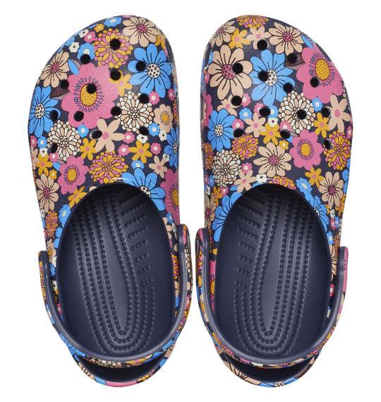 大きいサイズ メンズ crocs サンダル CLASSIC RETRO FLORAL CLOG ネイビー × マルチ 1240-3360-1 M12 M13