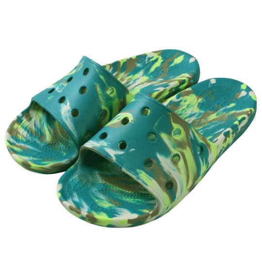 大きいサイズ メンズ crocs サンダル CLASSIC MARBLE SLIDE ライムエード × マルチ 1240-3391-1 M12 M13 M14