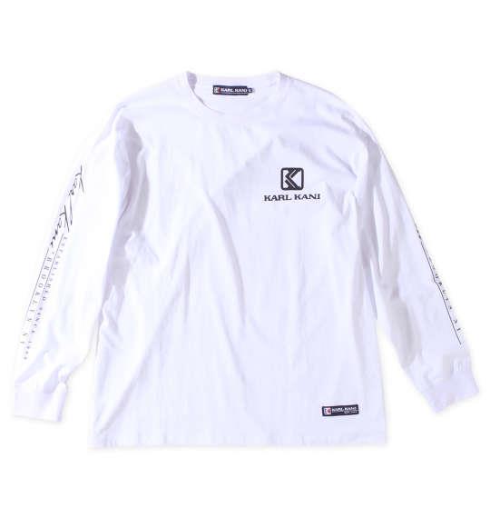 大きいサイズ メンズ KARL KANI 天竺 長袖 Tシャツ ホワイト 1278-3365-1 3L 4L 5L 6L 8L