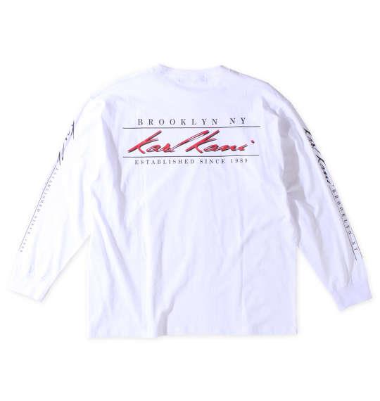 大きいサイズ メンズ KARL KANI 天竺 長袖 Tシャツ ホワイト 1278-3365-1 3L 4L 5L 6L 8L