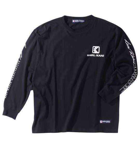 【max8】大きいサイズ メンズ KARL KANI 天竺 長袖 Tシャツ ブラック 1278-3365-2 3L 4L 5L 6L 8L