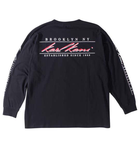 【max8】大きいサイズ メンズ KARL KANI 天竺 長袖 Tシャツ ブラック 1278-3365-2 3L 4L 5L 6L 8L