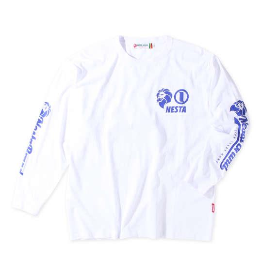 大きいサイズ メンズ NESTA BRAND 天竺 長袖 Tシャツ ホワイト 1278-3390-1 3L 4L 5L 6L 8L