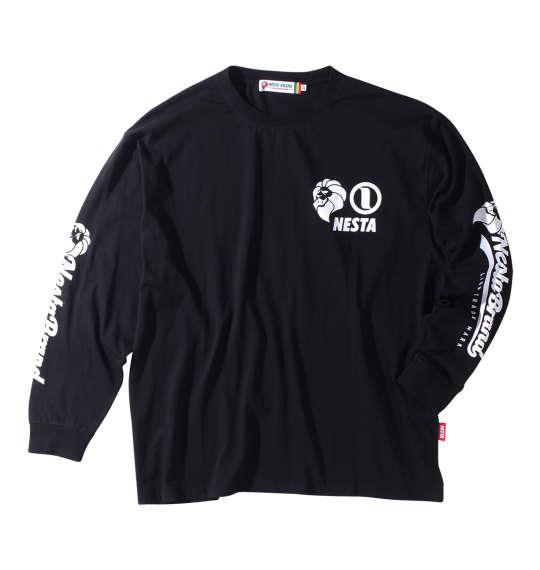 大きいサイズ メンズ NESTA BRAND 天竺 長袖 Tシャツ ブラック 1278-3390-2 3L 4L 5L 6L 8L