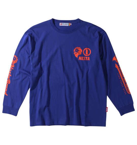 大きいサイズ メンズ NESTA BRAND 天竺 長袖 Tシャツ ブルー 1278-3390-3 3L 4L 5L 6L 8L