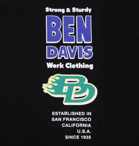 大きいサイズ メンズ BEN DAVIS スポンサードエンブレム 長袖 Tシャツ ブラック 1278-3661-2 3L 4L 5L 6L