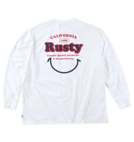 大きいサイズ メンズ RUSTY ペアテックス 長袖 Tシャツ ホワイト 1278-3370-1 3L 4L 5L 6L 8L