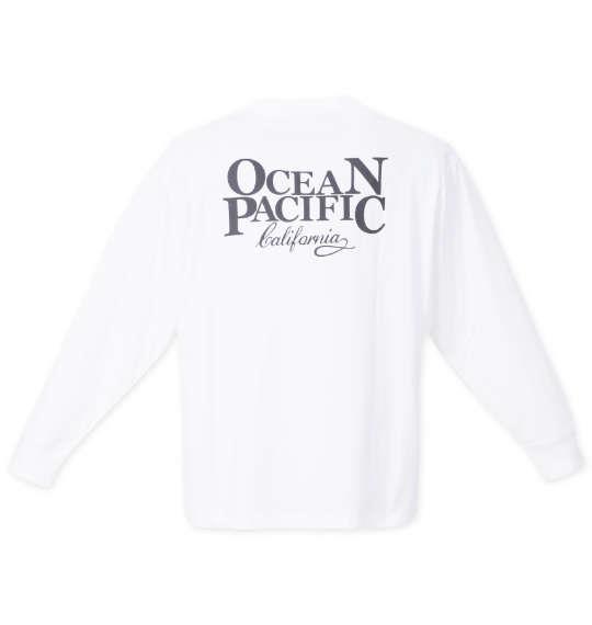 【max8】大きいサイズ メンズ OCEAN PACIFIC 天竺 長袖 Tシャツ ホワイト 1278-3615-1 3L 4L 5L 6L 8L