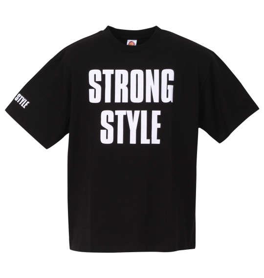 【max8】大きいサイズ メンズ 新日本プロレス STRONG STYLE 半袖 Tシャツ ブラック 1278-3694-1 3L 4L 5L 6L 8L