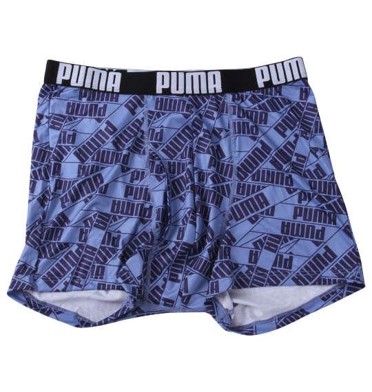 【max8】大きいサイズ メンズ PUMA 2P RENUポリベアテープロゴAOP ボクサーパンツ ブルー × ブラック 1249-3380-1 3L 4L 5L 6L 7L 8L