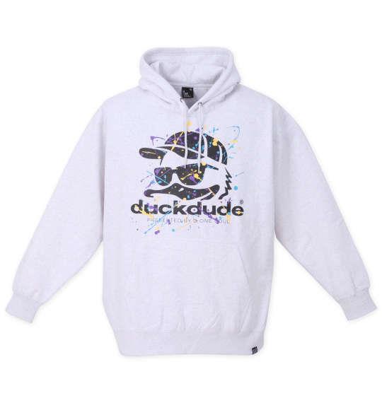 大きいサイズ メンズ b-one-soul DUCK DUDE スプラッシュ プル パーカー オートミール 1258-3326-1 3L 4L 5L 6L