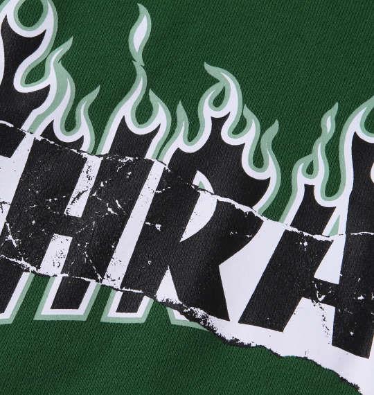 【max8】大きいサイズ メンズ THRASHER Split Flame Sticker プル パーカー グリーン 1278-3318-1 3L 4L 5L 6L 8L