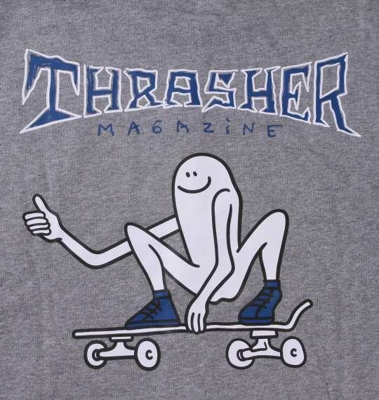 【max8】大きいサイズ メンズ THRASHER Gonz Thumbs フルジップ パーカー ヘザーグレー 1278-3319-1 3L 4L 5L 6L 8L