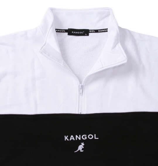 【max8】大きいサイズ メンズ KANGOL 裏毛 ハーフジップ トレーナー ホワイト 1278-3650-1 3L 4L 5L 6L 8L