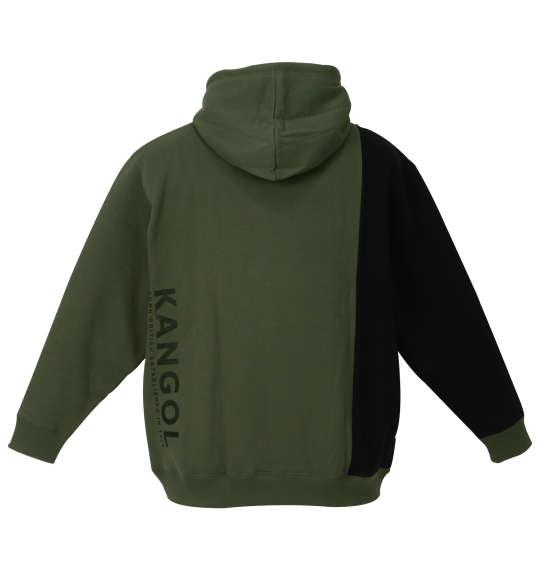 【max8】大きいサイズ メンズ KANGOL 裏起毛 プル パーカー カーキ 1278-3651-1 3L 4L 5L 6L 8L