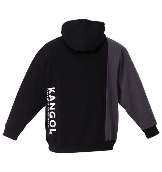 【max8】大きいサイズ メンズ KANGOL 裏起毛 プル パーカー ブラック 1278-3651-2 3L 4L 5L 6L 8L