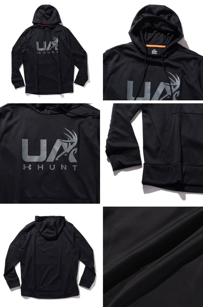 【bb1020】大きいサイズ メンズ UNDER ARMOUR アンダーアーマー フリース プルオーバー パーカー Fleece Hunt Logo Hoodie USA直輸入 1375114-001